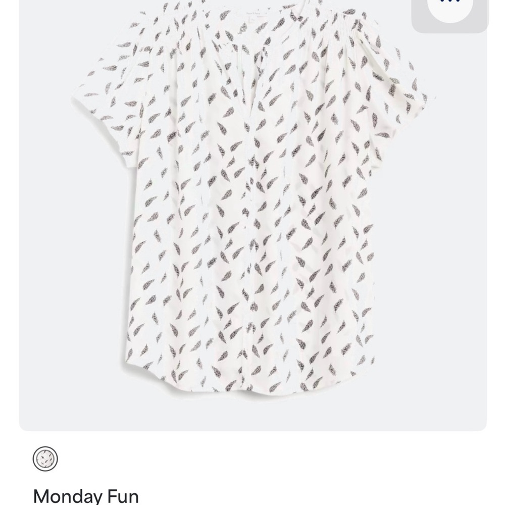 White Short Sleeve Relaxed Blouse with Notched Collar